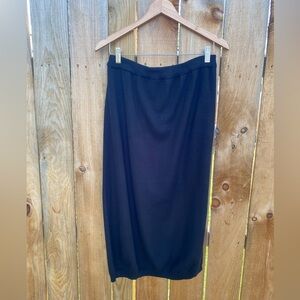 LORD & TAYLOR VTG KNIT MIDI SKIRT BLACK 20